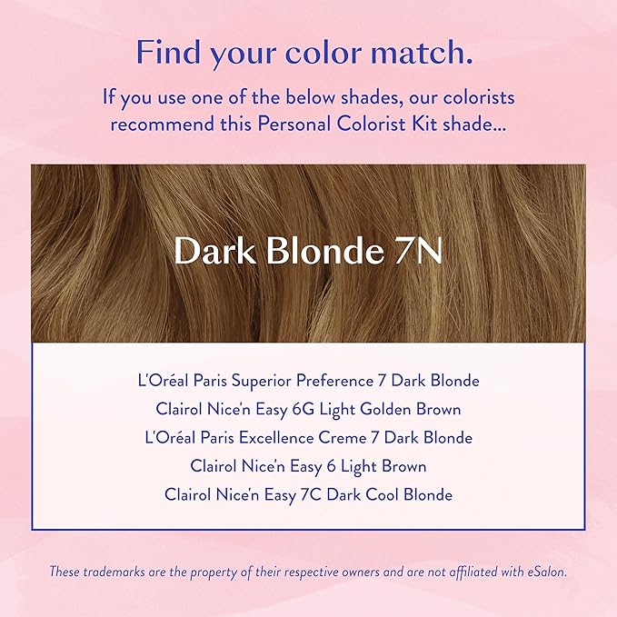 eSalon Permanent Hair Color & Hair Dye Kit - Dark Blonde - Professional-Grade Ammonia-Free Colorist for Up To 100% Gray Coverage on All Hair Types