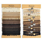 Hair Ties & Bracelets for Women, 48PCS Boho Hair Accessories - Hair Ties, Hair Tie Bracelets, No Damage for Thick, Thin, Medium, Long Hair - Heart, Nylon & Cotton, Multicolor, 48 Count