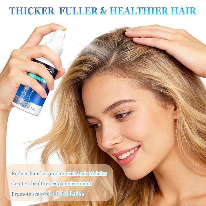 5% Minoxidil Hair Growth Spray - Minoxidil Spray Hair Regrowth Treatment Serum Stop Hair Thinning and Hair Loss For Stronger Thicker Longer Hair-2 fl.oz /60ml (2PCS)