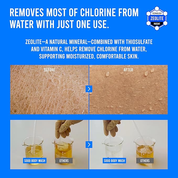 SOOO Swim Shampoo & Body Wash Set 16.9oz | 2-in-1 Chlorine Removal After-Swim Care for Swimmers | Hydrating & Moisturizing | Sulfate-Free, Paraben-Free, Silicone-Free | Korean Premium Swim Care