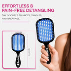Bautero Brush Detangler Brush for Wet & Dry Hair, Pain-Free Brushing on All Hair Types, Knot Removal, Vented Hair Brush, Mizuiro Ocean