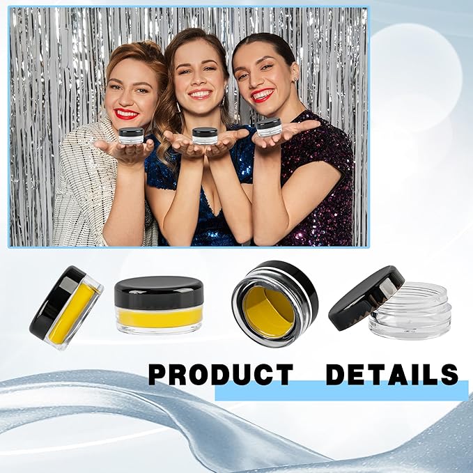 200 Pcs Small Sample Containers with Lids Empty Plastic Makeup Travel Containers Mini Sample Pot Jars Round Cosmetic Jars for Liquid Lotions Powder Creams (3g, 5g)