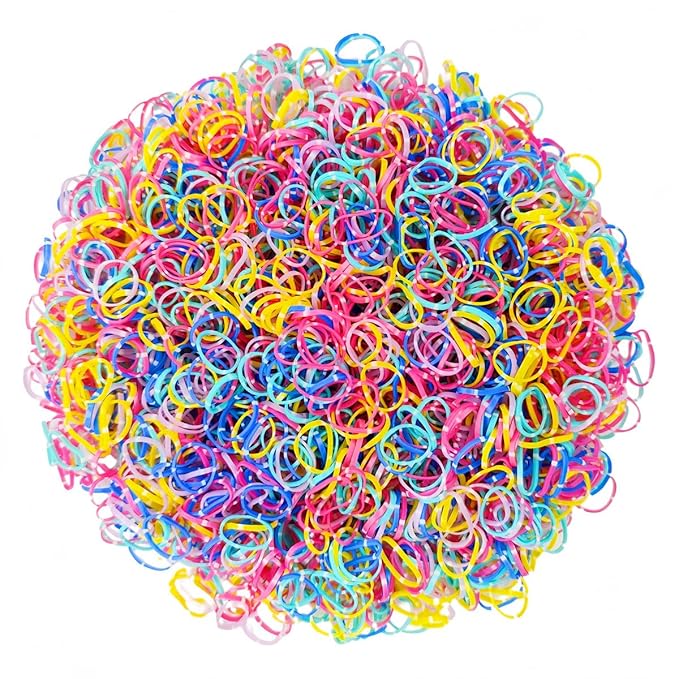 3200 Pcs Elastic Rubber Bands Small Hair Ties Hair Rubber Mini Hair Bands Hair Elastics Tiny Soft Holder Ponytails for Girls (Spring Color with dots)