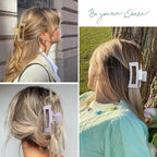 3.5 Inch Medium Hair Accessories - 6 Pack Square and Rectangle Banana Jaw Clips for Women and Girls - Ice Cream