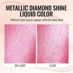 Oulac Pink Metallic Lipstick for Women, Long Lasting Lip Gloss Waterproof, Lips & Eye 2 IN 1 Lip Makeup, High Impact Lip Color, 3D Metallic Finish, No Transfer, Vegan MD08