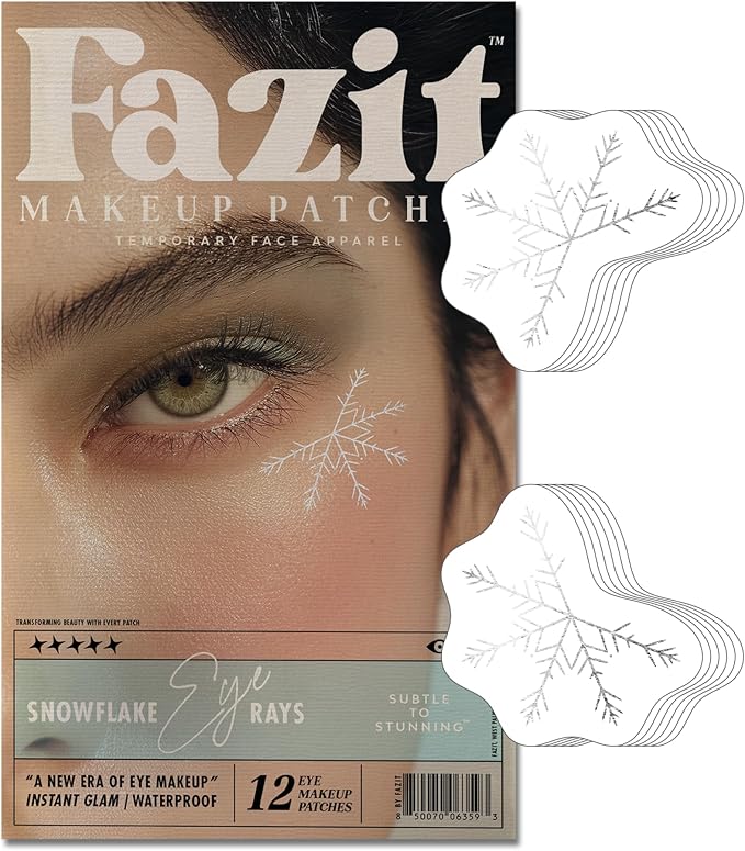 Fazit Makeup Patches - Snowflake Eye Rays - Glow Up Make-Up Patches - Cute Glitter Makeup Accessories for Women - Cosmetic Glitter for Face
