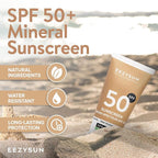 Mineral SPF 50 Sunscreen | Infused with Aloe Vera | Vegan and Cruelty-Free | Hawaii 104 Reef Act Compliant | Broad Spectrum with UVA/UVB Protection | Natural & Non-Oily | 3.3 FL OZ