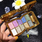 Glitter Eyeshadow Palette, 10 Colors Sparkle Shimmer & Matte Eye Shadow Highly Pigmented Waterproof Long Lasting Makeup Set (Color 1)
