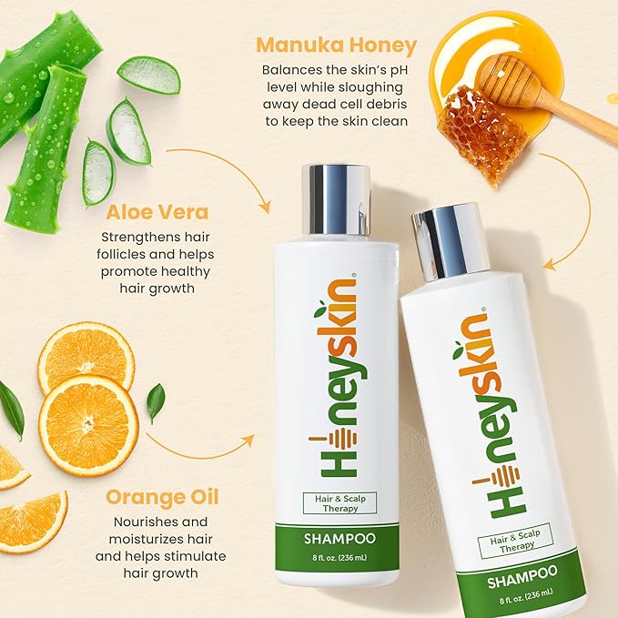 Hair Growth Shampoo for Women with Manuka Honey – Sulfate-Free Formula for Thinning Hair, Hair Loss, Color-Treated Hair, and Dry Scalp Hydration (8 oz)