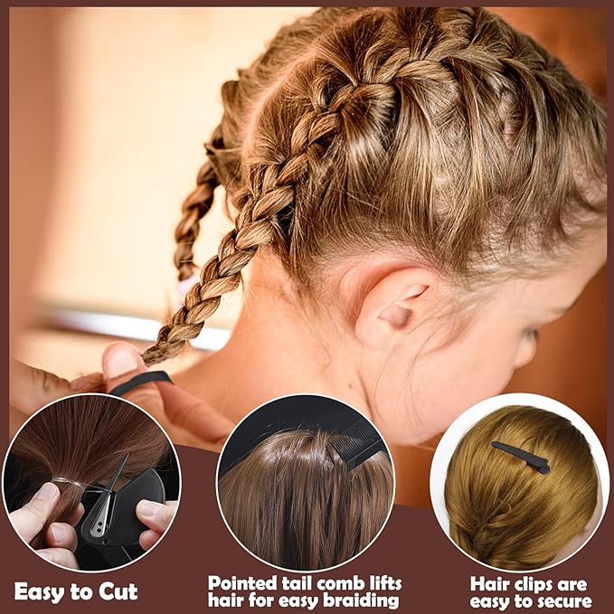 1500 Pcs Hair Bands in 4 Natural Colors - Rubber Hair Ties with Organizer Box and 6 Styling Tools for Women, Girls, Kids