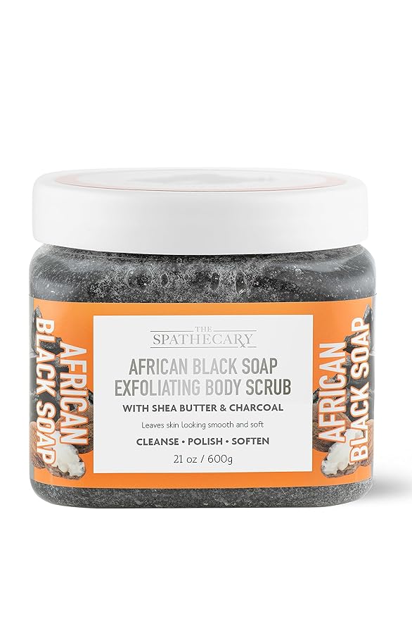 Body Scrub, Exfoliating-Nourishing-Refreshing-Smoothing Body Care 21 oz. (21 oz, African Black Soap)