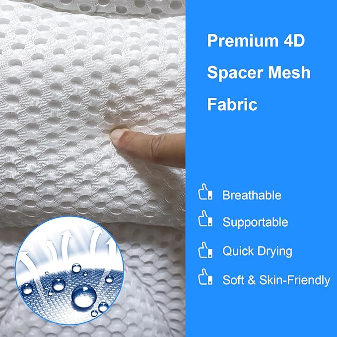 2025 Petal-Shaped Ultra-Comfort Bath tub Pillow for Head,Neck and Backrest,Extra Thick & Soft,Anti-Slip Suction Cups,Fit All Bathtubs,Washable,Luxury Bathroom Accessories,Spa Day Gifts for Women Men