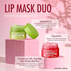 Lip Mask & Scrub – Apple, Pear, Cherry & Mint – Hydrates, Exfoliates, Softens, Repairs Dry & Chapped Lips – Dermatologist Tested, Korean Skin Care – Vegan, Clean Beauty – Duo Pack