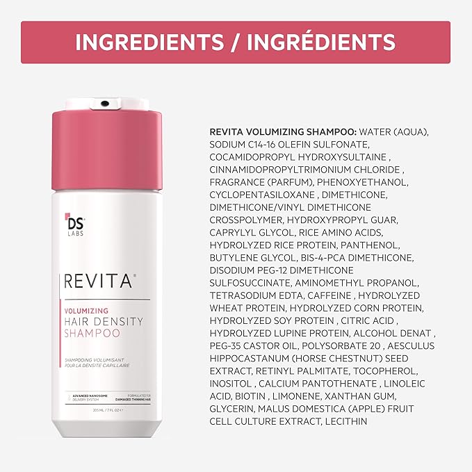 DS Labs Revita Volumizing Shampoo & Conditioner Set for Women – For Fine, Flat, Thinning Hair, Weightless Root Lift, Supports Hair Density, Sulfate-Free, Color-Safe (205 mL Each, 2 Count)