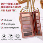 6 Colors Mini Eyeshadow Makeup Palette Rosy Neutral Nude Eye Shadow Shimmer & Matte Make Up Pallet with Mirror Highly Pigmented Long Lasting Waterproof Travel Size Gift Kit 02