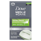 DOVE MEN + CARE 3 in 1 Cleanser for Body, Face, and Shaving to Clean and Hydrate Skin Extra Fresh Body and Facial Cleanser More Moisturizing Than Bar Soap 3.75 oz 6 Bars