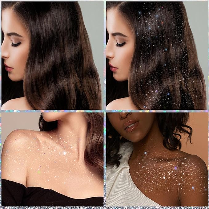 Body Glitter Spray, Perfect Body Glitter for Music Festival Stage Makeup and Festival Rave Highlighter Makeup. (1 Pcs)