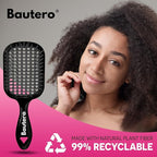 Bautero Brush Detangler Brush for Wet & Dry Hair, Pain-Free Brushing on All Hair Types, Knot Removal, Vented Hair Brush, Juni Midnight
