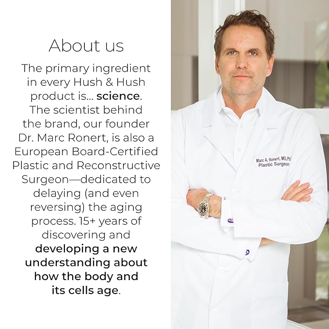 Hush & Hush DeeplyRooted Shampoo - Luxurious Sulfate Free Exfoliating Shampoo - Strengthens Thin, Brittle, & Aging Hair - 200 ML/6.8 Fl Oz