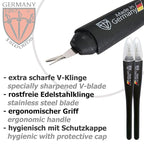 3 Swords Germany - Brand Quality Cuticle Knife Trimmer Remover Cutter (2 pcs.) Manicure Pedicure Grooming for Professional Finger & Toe Nail Care by 3 Swords, Made in Solingen Germany