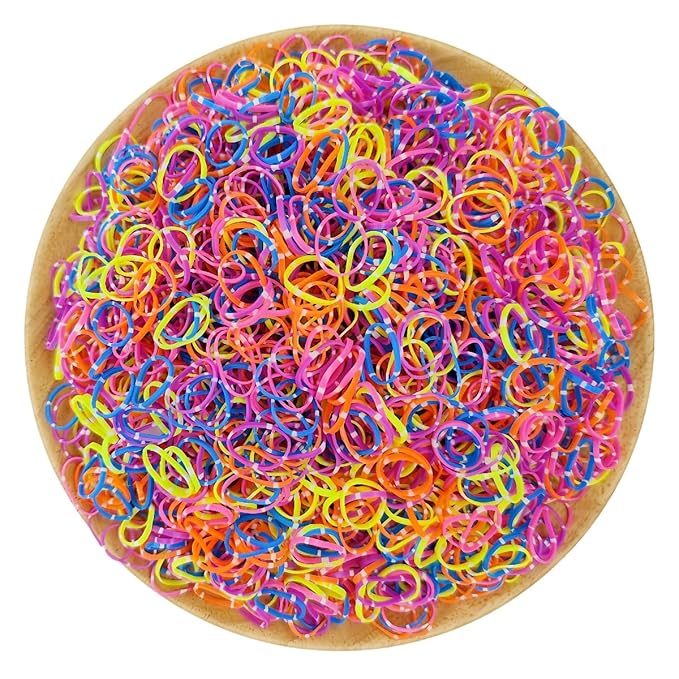 3200 Pcs Elastic Rubber Bands Small Hair Ties Hair Rubber Mini Hair Bands Hair Elastics Tiny Soft Holder Ponytails for Girls (Multicolor with dots)