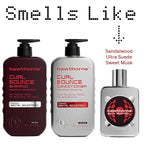 Hawthorne Curl Bounce Men's Curly Hair Shampoo and Conditioner Set. Sulfate Free Shampoo and Conditioner with Shea Butter and Macadamia Oil For Healthy, Hydrated Hair. Sandalwood Scent. 16 oz. each.