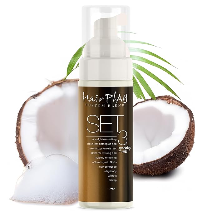 HairPlay Set #3 Hair Foam Mousse - Extra Hold Styling Foam for Frizz Control - Hair Mousse for Curls - Curl Defining Volumizing Mousse for Wavy Hair - 2 Fl Oz