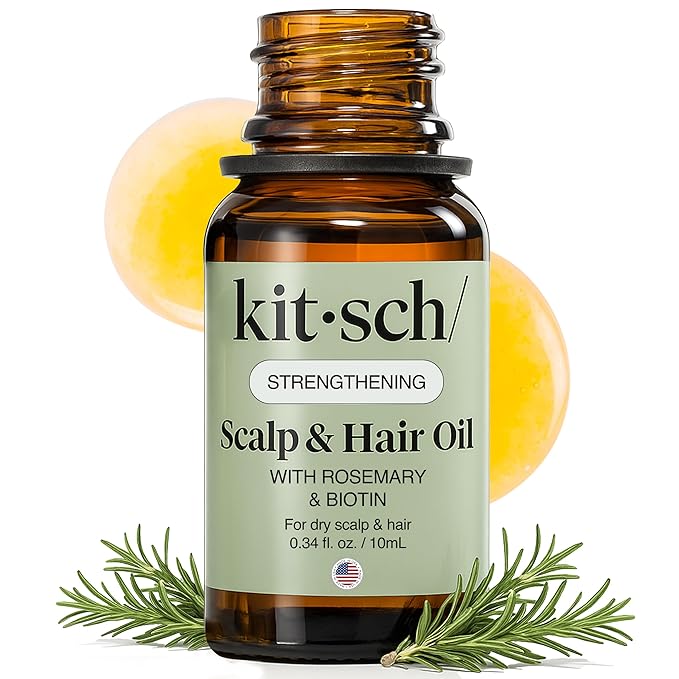Kitsch Rosemary Oil for Hair Growth – Hair Oil with Biotin, Castor & Jojoba – Pre-Wash Scalp oil for Hair Care – Lavender Scent – 10mL | Ideal Gifts for Women