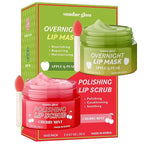Lip Mask & Scrub – Apple, Pear, Cherry & Mint – Hydrates, Exfoliates, Softens, Repairs Dry & Chapped Lips – Dermatologist Tested, Korean Skin Care – Vegan, Clean Beauty – Duo Pack