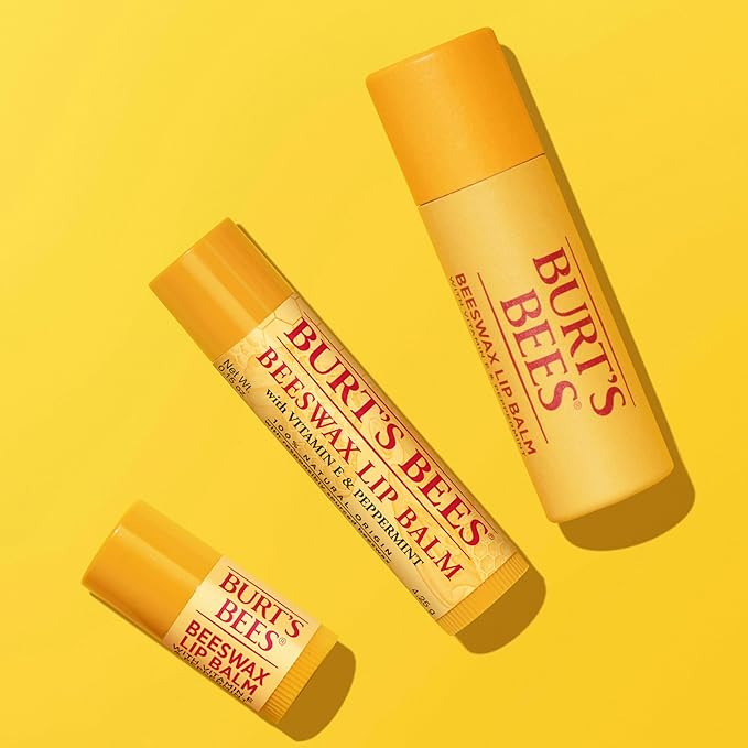Burt's Bees Lip Balm - Original Beeswax 12 Count Pack in Bulk, Lip Moisturizer With Responsibly Sourced Beeswax, Tint-Free, Natural Origin Conditioning Treatment, 12 Tubes, 0.15 oz