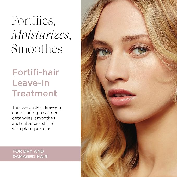 Fortifi-hair Leave-In Treatment, Silky Hair Serum Smooths, Shines, and Revitalizes Dry and Damaged Hair, Vegan, 5 Fl Oz