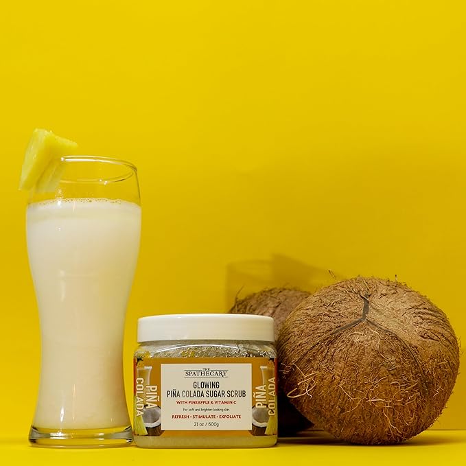 Pina Colada Glowing Sugar Scrub, with Pineapple and Vitamin C, 21 oz