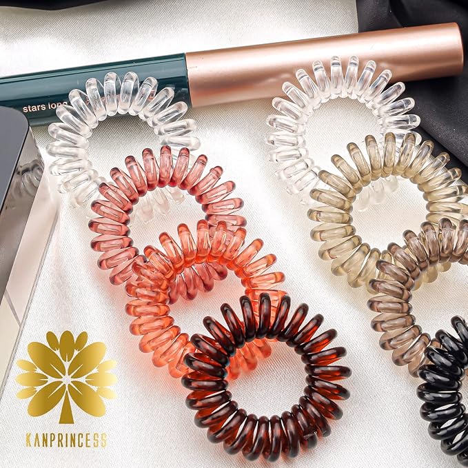 27 PCS Spiral Hair Ties,No Crease Coil Hair Elastic Hair Bands Multi Color Waterproof Phone Cord Hair Accessories For Women Girls Ponytail Holders