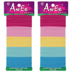 AwEx Colorful Ponytail Holders for THIN Hair,0.12 inch (3 mm) in Thickness,5.5 inches(140 mm) Regular Loop Hair Bands,No Metal Hair Elastics,Hair Ties for FINE Hair