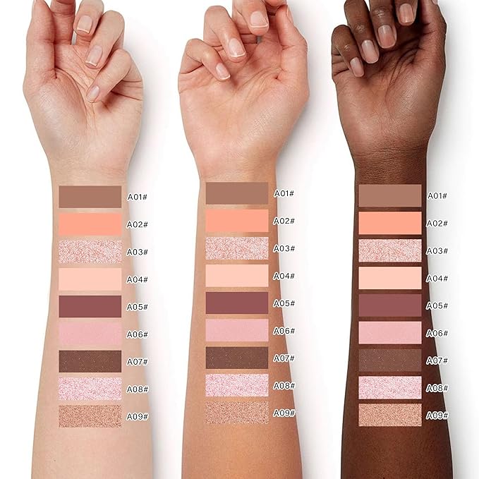 Pink Shimmer Single Eyeshadow Makeup Powder Palette，High Pigment Blendable Formula Eye Make-up for Women，Neutral Eye Shadow，sombras para ojos，Longwear Waterproof，Vegan & Cruelty-Free，Eyeshadow Gift