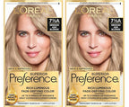 L'Oreal Paris Superior Preference Luminous Fade-Defying Permanent Hair Color, Hair Dye For Up to 9 Weeks of Radiance, Medium Ash Blonde 7.5A, 1 Hair Dye Kit (Pack of 2)