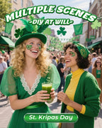 6PCS Green Face & Body Glitter Gel Kit - Holographic Chunky Sequins for Festival, Rave Accessories | Green Face Paint for Women, Kids Sparkling Makeup | Easy to Apply & Wash Off