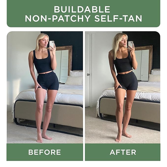 Non Toxic Gradual Self Tanner - Organic Tanning Foam - Long Lasting Natural Looking Tan - Streak Free Smooth Application - Plant Based Ingredients - Vanilla