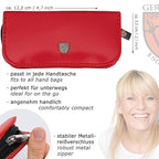 3 Swords Germany - brand quality 5 piece manicure pedicure grooming kit set with synthetic leather case red - Made in Germany