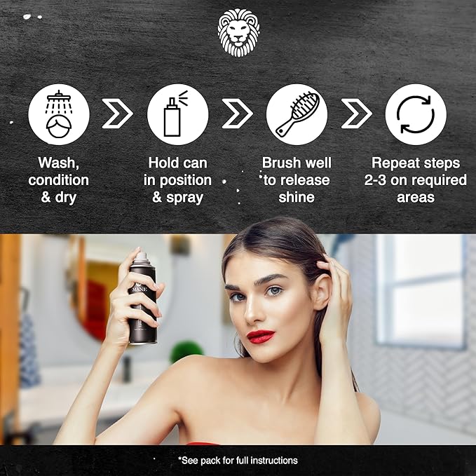 Mane Hair Thickening Spray & Root Touch Up, Instantly Thicker Hair for Men & Women, Fill in Hairlines and Hide Thinning and Fine Patches - Light Blond, 12 Colors (6.76 oz)