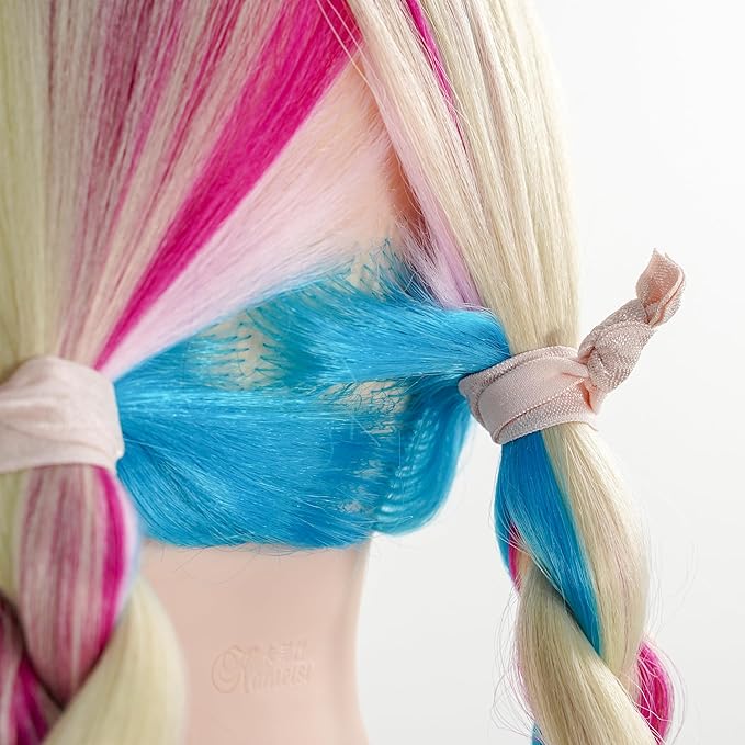 MEEDEE Rose Gold Hair Ties for Women - No Crease Soft Knotted Ribbon Ties, Damage-Free for Ponytails, Yoga, and Bracelets (100 Pack)