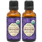 US Organic 100% Pure Lavender Essential Oil, Directly sourced from Bulgaria, USDA Certified Organic, Undiluted, for Diffuser, Humidifier, Massage, Skin, Hair Care, Non GMO, 30 ml 2 Pack