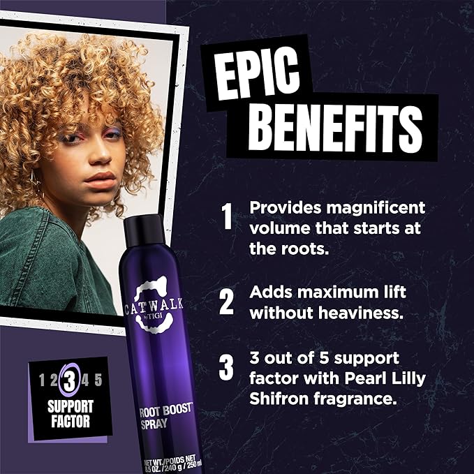 TIGI Catwalk Root Boost Spray Foam - Directional Mousse for All Hair Types - For Lift & Texture - For All Hair Types - Finish on Wet Hair & Blow Dry - Premium Hair Care Products - 8.5 oz (5 Pack)