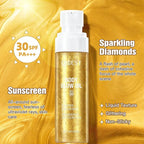 60ml Shimmer Body Oil – Illuminating Sunscreen SPF 30 Body Glow Oil with Radiant glitter, Lightweight Moisturizer for Highlighted Skin, Non-Greasy, Water-Resistant Summer Glow Enhancer (02# RoseGold)