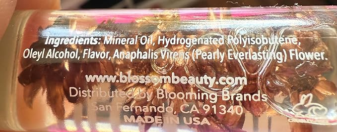 Blossom Roll on Lip Gloss, Gourmand Scented Clear High Shine Moisturizing Lip Oil, Non Sticky, Infused with Real Flowers, Made in USA, 0.2oz, Chocolate Truffle