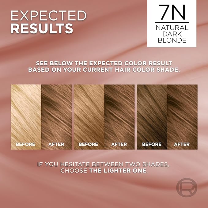 L’Oreal Paris Excellence Universal Nudes Permanent Hair Color, Ammonia Free Hair Dye for Gray Hair Coverage, 7N Natural Dark Blonde, 1 Hair Dye Kit