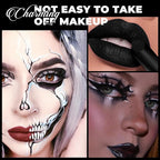 Halloween Black Lipstick Matte Body Painting Stick for Women Waterproof Long Lasting Dark Lipsticks Gothic Zombie Vampire Cosplay Cruelty Free Lipstick, DU-Black