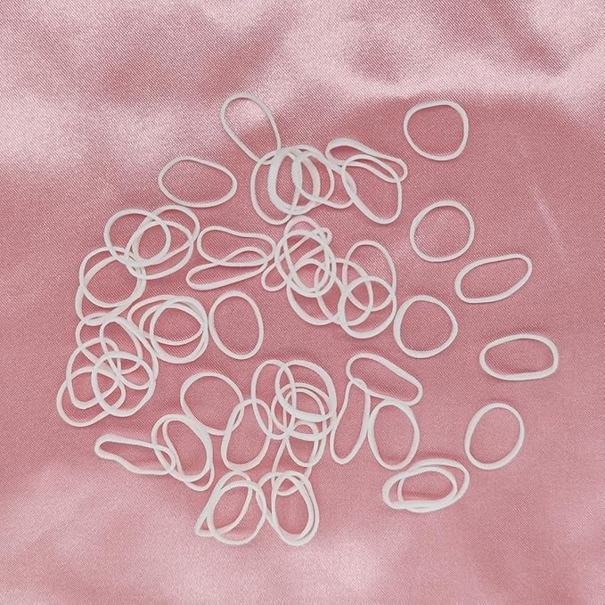 3200 Pcs Elastic Rubber Bands Small Hair Ties Hair Rubber Mini Hair Bands Hair Elastics Tiny Soft Holder Ponytails for Girls (White)
