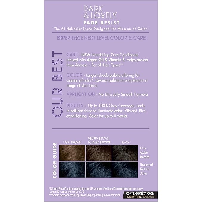 SoftSheen-Carson Dark and Lovely Fade Resist Rich Conditioning Color, Midnight Blue 382 (Pack of 2)