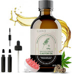 Pure Castor Oil - Cold Pressed 100% Castor Oil for Hair Growth, Skin, Eyebrows, Eye Lashes, Nails & Cuticles - Hexane Free, Natural & Unrefined - Includes Dual Mascara, Dropper & Scalp Massager